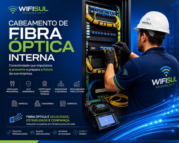 Enlace em fibra óptica interna para substituir cabos de cobre