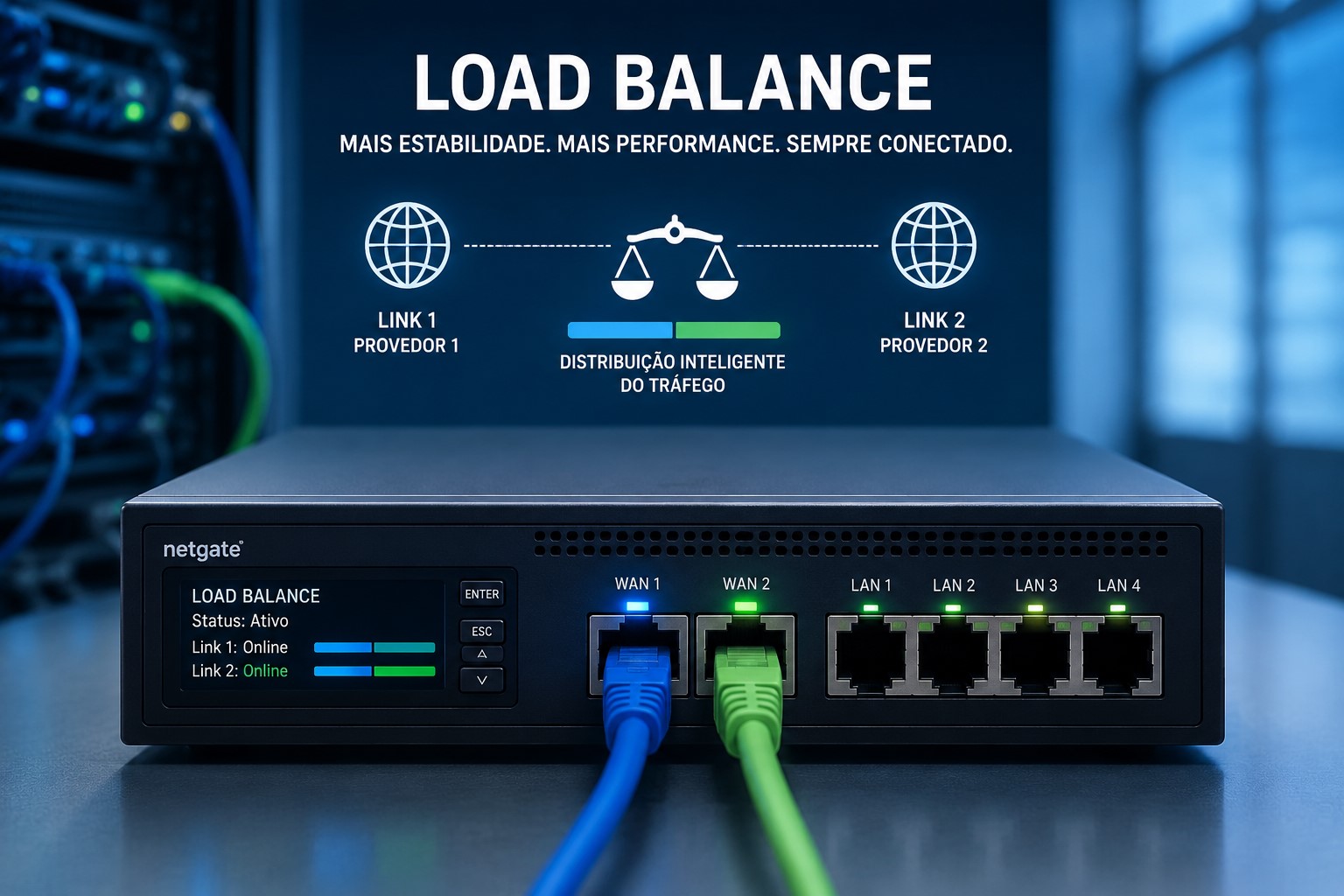 Projeto de internet redundante e load balance em Florianópolis