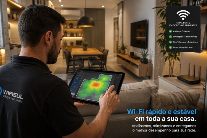 Otimização de Wi-Fi residencial com roteadores Mesh em Florianópolis