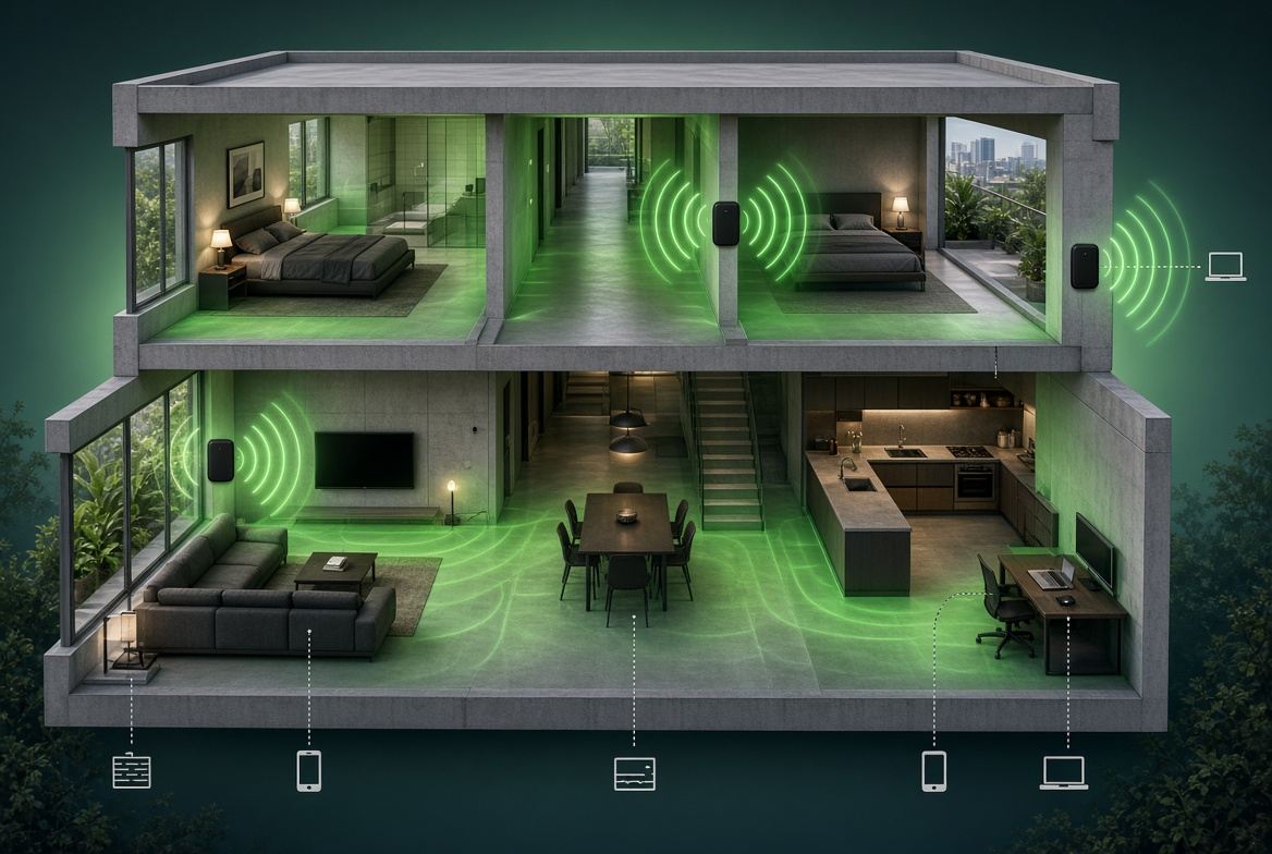Quantos pontos Wi-Fi uma casa precisa: cobertura em sobrado com Access Points e Mesh